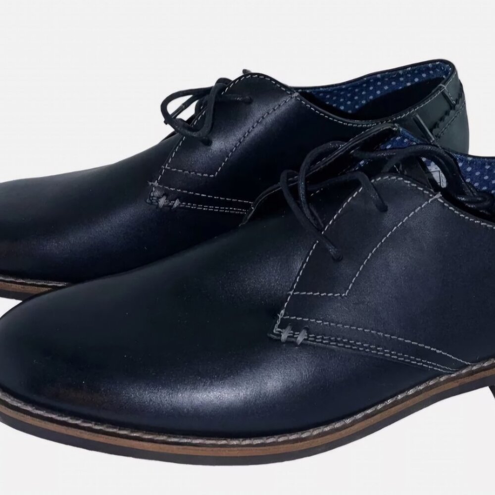 ORIGINAL PENGUIN BLACK WADE LEATHR LACE UP OXFORD SHOES MEN’S US 9
